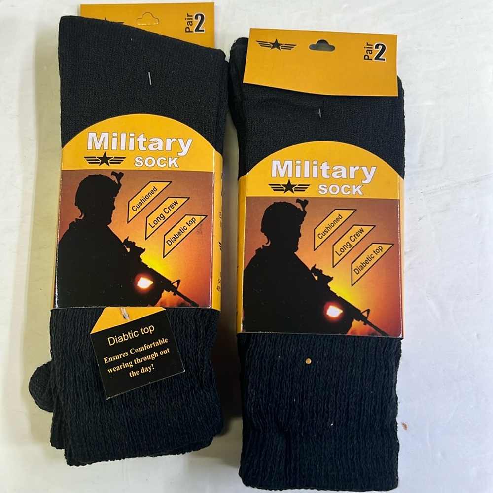 Men’s military black boot socks 10-13 cotton poly new 4 pair